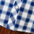 Elegant Printed Plaid Short Sleeve Cotton Shirts